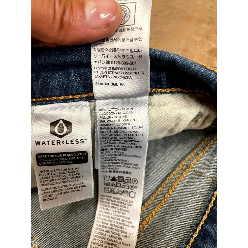 Levi's 514 Straight Fit Jeans Mens 34x32 Blue Denim Cotton Stretch Mid Rise Logo